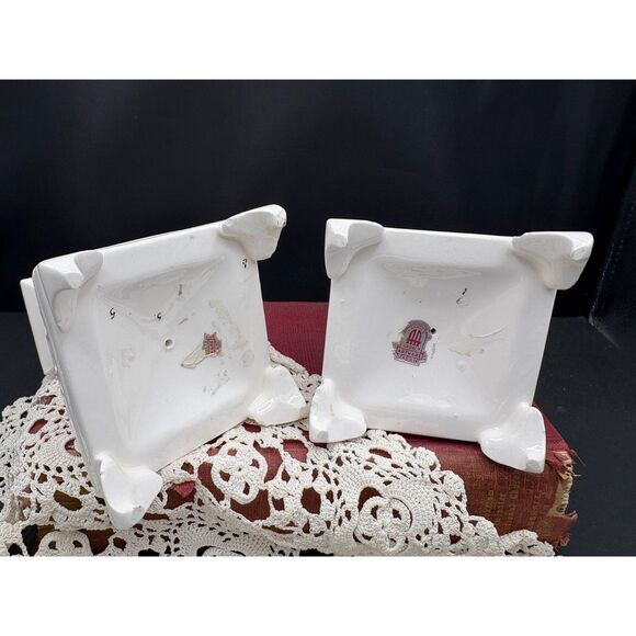 Pair Vintage Candle Holders Ardalt Artware Japan Openwork White Porcelain - Picture 2 of 8